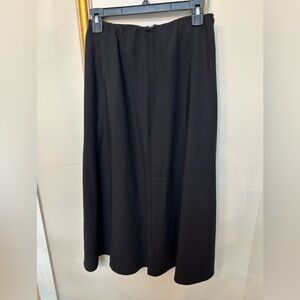 Eileen Fisher, Black, Long, Unlined, Wool Skirt, PP